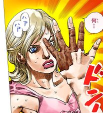 Lucy undergoing the effects of the full Saint's Corpse