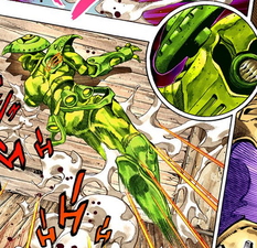The Eye Guardian's second appearance during Gyro's battle against Ringo Roadagain