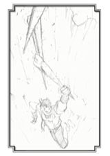 Joseph using icicles as a ladder whilst it's being combined with Caesar's Ripple (Part 3 OVA Timelines)