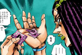 Ermes notices the Kiss' sticker on her hand