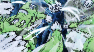Attempting to attack Jolyne after she touches Pucci's head