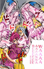 Using her Stand to destroy the cabin of a plane