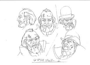 Dario's heads of perspective model sheet from the PB Movie