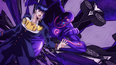 Josuke attacked by Enigma