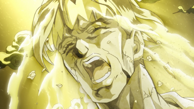 Rohan's ghost ascends to the heavens as he cries out in pain