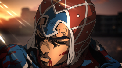 The supposedly lethal wound to Mista's head is healed the moment it is created.