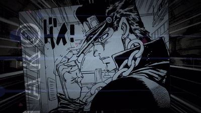 Jotaro tips his hat as he departs the Cairo airport from Chapter 265