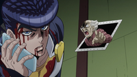 Josuke directing bubble to dad.png