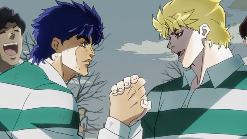 File:Dio and JoJo playing with one team.jpg