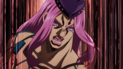 Anasui angered and shocked that Jolyne put herself in danger
