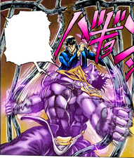Star Platinum bends the jail cell's bars