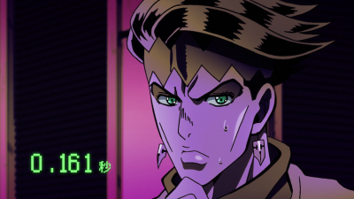 Rohan thinking incredibly fast on how to defeat Josuke