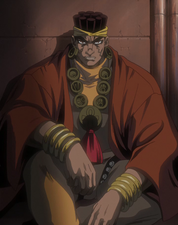 Sitting down after overcoming & removing Jotaro from his Jail Cell