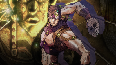 Kars as the last Pillar Man alive, centered in the ending credits (Episode 23 onwards)