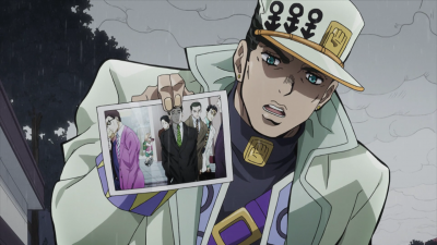 Jotaro interrogating Hayato about his connections to Kira.