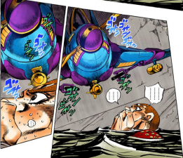Formaggio holding his breath and deducing Aerosmith's weakness