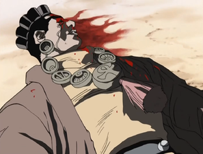 Avdol's unconscious body with wound on his head