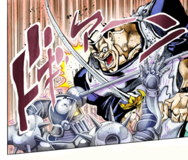 Khan attacks Polnareff