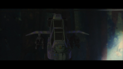 Один из вертолётов Bad Company крупным планом