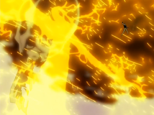 A flame symbol of an Ankh, attacks Justice and saves Polnareff