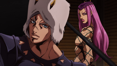 Anasui's first appearance in the anime