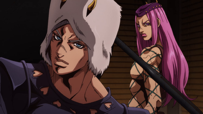 Anasui's first appearnce in the anime