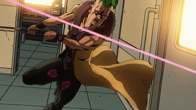 Pesci trying to keep Prosciutto on a moving train
