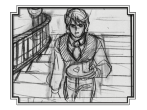 Dio climbing the stairs with Poisonous Medicine for George (Part 3 OVA Timelines)
