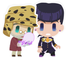 Being found by Josuke and Joseph in JoJo's Pitter-Patter Pop!