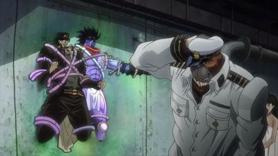 Jotaro trapped within Strength's walls