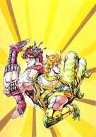 KREA - volodymyr zelenskii in jojo pose jojo anime style by Hirohiko Araki