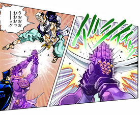 Khan is captured by Star Platinum