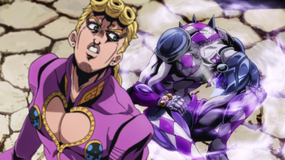The Stand's first appearance, appearing behind Giorno
