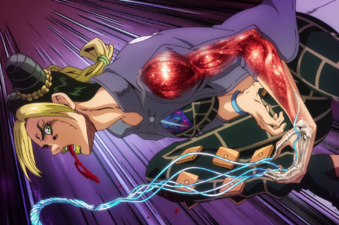 Jolyne is affected by Survivor