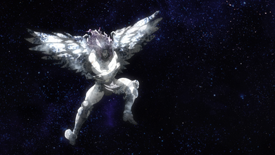 Kars struggles as his body floats farther away from Earth