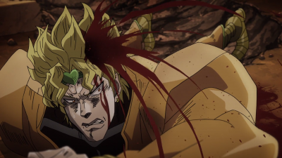 DIO, fatally injured and trying to retreat