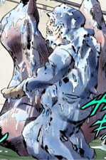 Rocky's frozen body in the manga