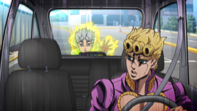 3 Freeze is activated on Giorno's car
