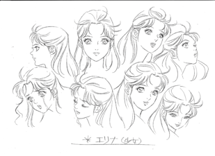 Phantom Blood Movie Young Erina's Heads of Perspective Model Sheet