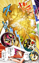 Giorno Giovanna piercing Gold Experience with the beetle Arrow