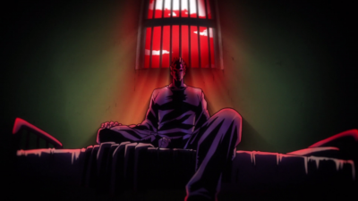 Angelo in a prison cell