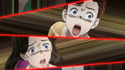 Ayana and her mom shocked at Koichi holding a knife