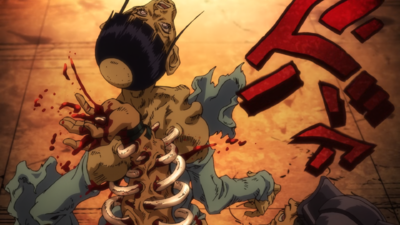 Guccio's ribcage trap created by Anasui stabbing into D an G's arm NSFWTAG