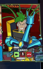 Zanzo's pose in his first appearance.