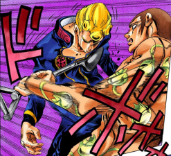 Trying to smash Giorno's frog