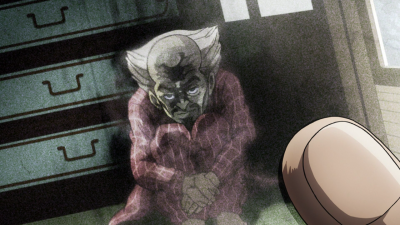 Yoshihiro's initial appearance, hiding within his Stand's photo