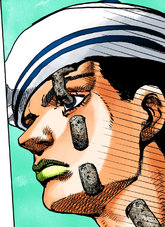 Locaca 6251 in action; Josuke loses part of his face in exchange for his wounds