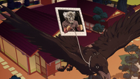 Yoshihiro riding away on a bird.png