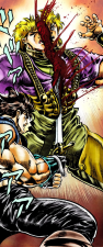 Dio sliced in half by the sword