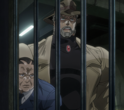 Joseph visiting his grandson Jotaro in prison
